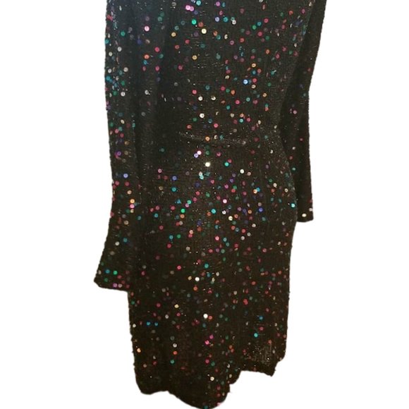 EUC | STUNNING | Oleg Cassini | Black Beaded Dress | Confetti Sequins | Size: 12 - Picture 11 of 16